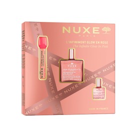 Nuxe The Infinite Rose Gold & Gold Glow Gift Set | Radiant Skincare Trio for Face & Body, Ideal for Birthdays or Travel