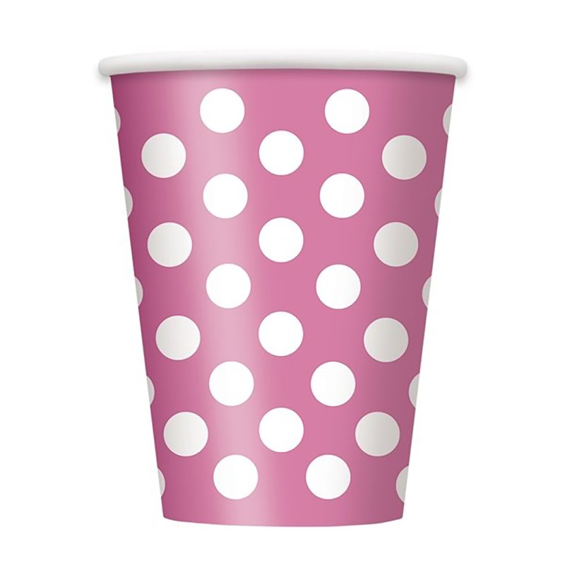 Polka Dot Party Paper Cups - 12 Oz, Sunflower Yellow,