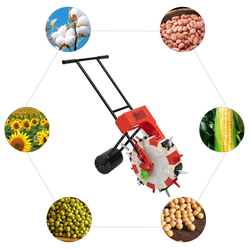 Manual Seeder Hand-Push Garden Seeder, Garden Push Seeder Walk-Behind Row