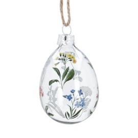 Gisela Graham Floral Glass Egg Easter Decoration