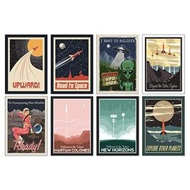 the lazy panda card company Set of 8 A4 Space Posters - Great Present for Astronauts!