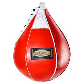 Professional Leather Boxing Speed Ball Red/Medium Leather Speed Ball in 6 Elements Design