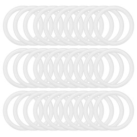 PATIKIL 1.5 Inch Dream Catcher Rings, 50 Pcs Plastic Macrame Wreath Floral Round Ring Hoop for Home Car DIY Craft Wedding Wall Hanging Decorations, White