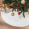 24 Inch Mini Christmas Tree Skirt, White Tree Skirt with