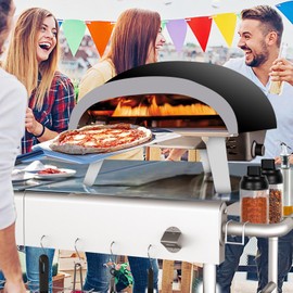 Pizza Oven Table Grill Cart with Pizza Topping Station Movable Food and Prep Workcart Outdoor Grill Table Stand for Ninja Woodfire Blackstone Griddle Cuisinart etc Grill, Barbecue Tool Set