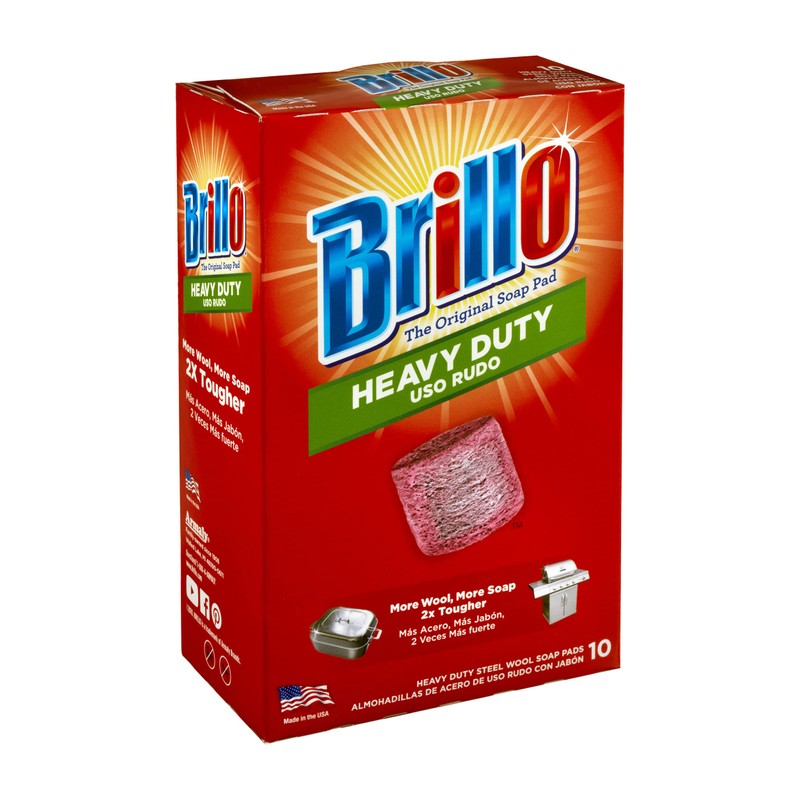 Brillo Heavy Duty Steel Wool Soap Pads, Original Red Scent