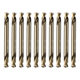 HARFINGTON 10Pcs Cobalt Drill Bits Double Ended 5mm/0.196" M35 High Speed Steel Twist Drill Bit Stubby Body for Hardened Steel Wood Plastic Cast Iron
