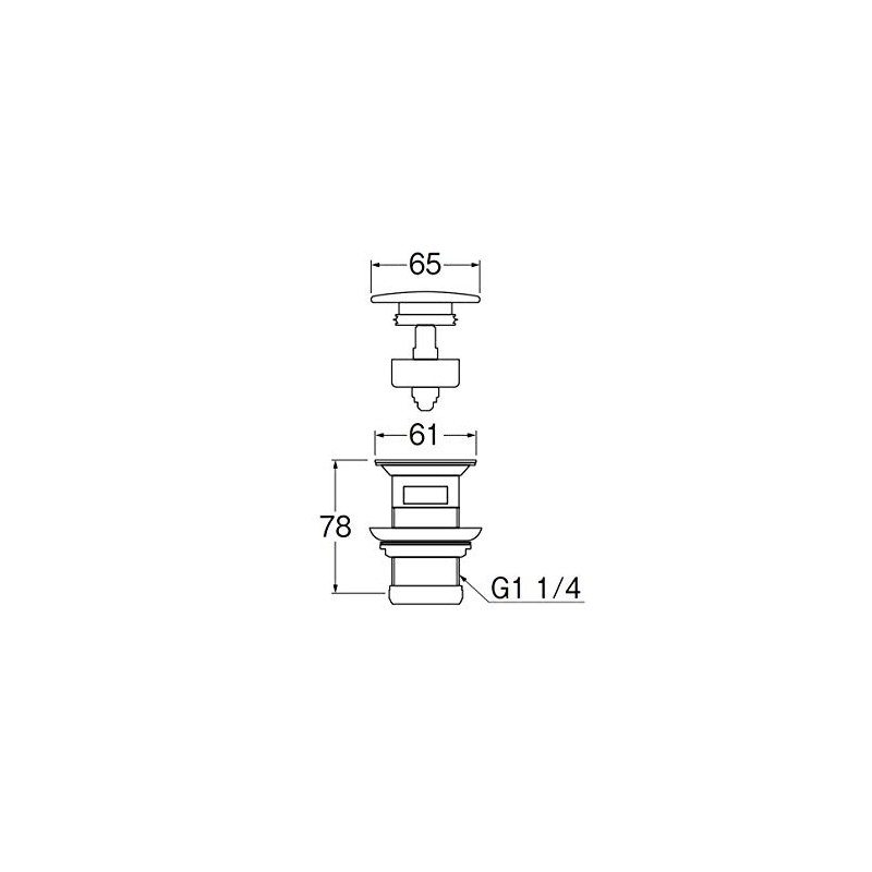 SANEI Pop Up Horizontal Hole Drain Plug H3312-32