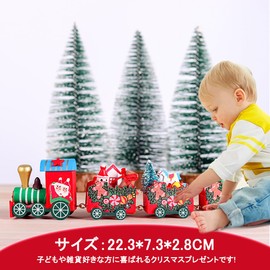 VitalBloom Christmas Decoration Train Ornament Santa Claus Figurine Decoration Gift Party Wooden Toy Train Present Decoration Interior Kids Gift Miscellaneous Gift