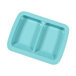 Ehucon Non-Slip Adaptive Scoop Plate with Extra Wall, Leak-proof Melamine Bowl for Elderly/Disabled/Hand Tremors for Self-Feeding (2 Compartments Plate-1 Piece)