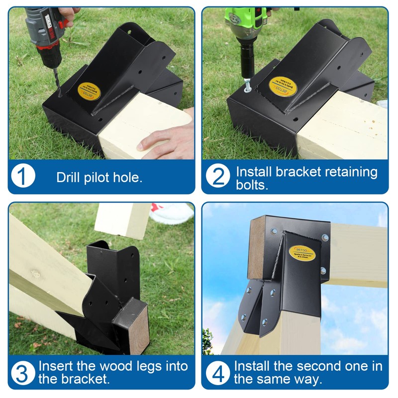 BETOOL Swing Set Brackets - 2pcs A Frame Swing Bracket