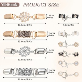 10 Pcs Vintage Sweater Clips, 2 Styles Shawl Clip for Women, Retro Cardigan Collar Clips Chic Shawl Pin Cinch Clip Cloak Clasp Poncho Dress Clips Back Cinch Elegant Accessories for Women