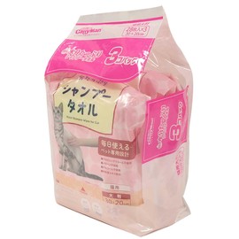 Cattyman Wet Shampoo Towel for Cats, Large, 28 Sheets x 3 Pack