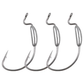 Weighted Swimbait Fishing Hooks, 10/20pcs Weighted Worm Fishing Hooks Offset Extra Wide Gap Hooks Soft Plastics Worm Lures Hooks for Bass Fishing Freshwater Saltwater
