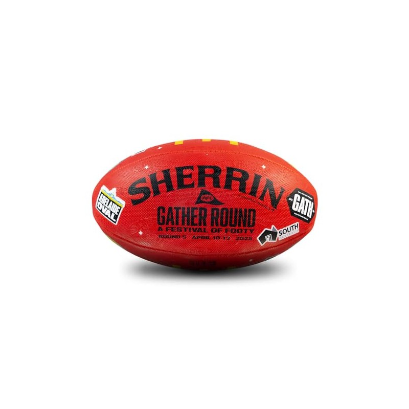 AFL Sherrin 2025 Gather Round Replica All Surface Football, Red,