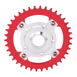 38T 104 BCD Electric Bike Chainring and Adapter Aluminum Alloy Chain Ring Conversion Kit for Tongsheng Mid Drive Motor Red