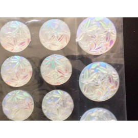 Unbranded CraftbuddyUS 29pcs Self Adhesive AB Clear Flower Resin Gems with Floral Details