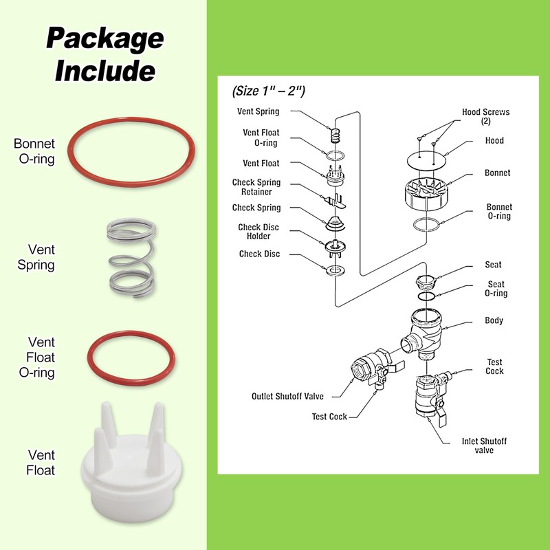 800M4 1 Inch Vent Float Repair Kit Replacement for Watts