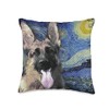 German Shepherd Art Painting - Starry Night Dog Lover Throw