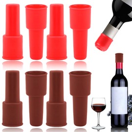Vodolo Silicone Wine Stopper,8pcs Reusable and Unbreakable Glass Bottle Sealer Covers Wine Stoppers, Wine Plug,Wine Cork Stopper for Keeping Wine Champagne Fresh Home Use