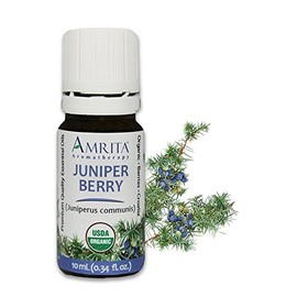 Amrita Aromatherapy Organic Juniper Berry Essential Oil, 100% Pure Undiluted Juniperus communis, Therapeutic Grade, Premium Quality Aromatherapy Oil, Tested & Verified, 60ML