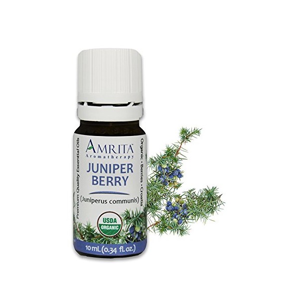Amrita Aromatherapy Organic Juniper Berry Essential Oil, 100% Pure Undiluted