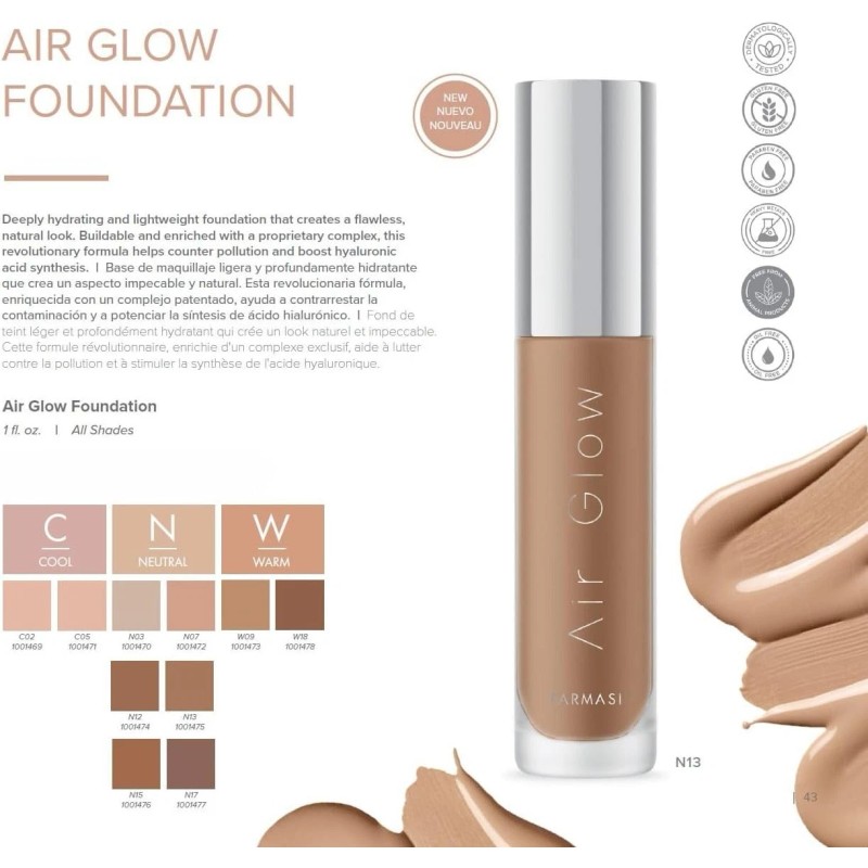 Farmasi Air Glow Foundation 1 fl oz- 30 ml /