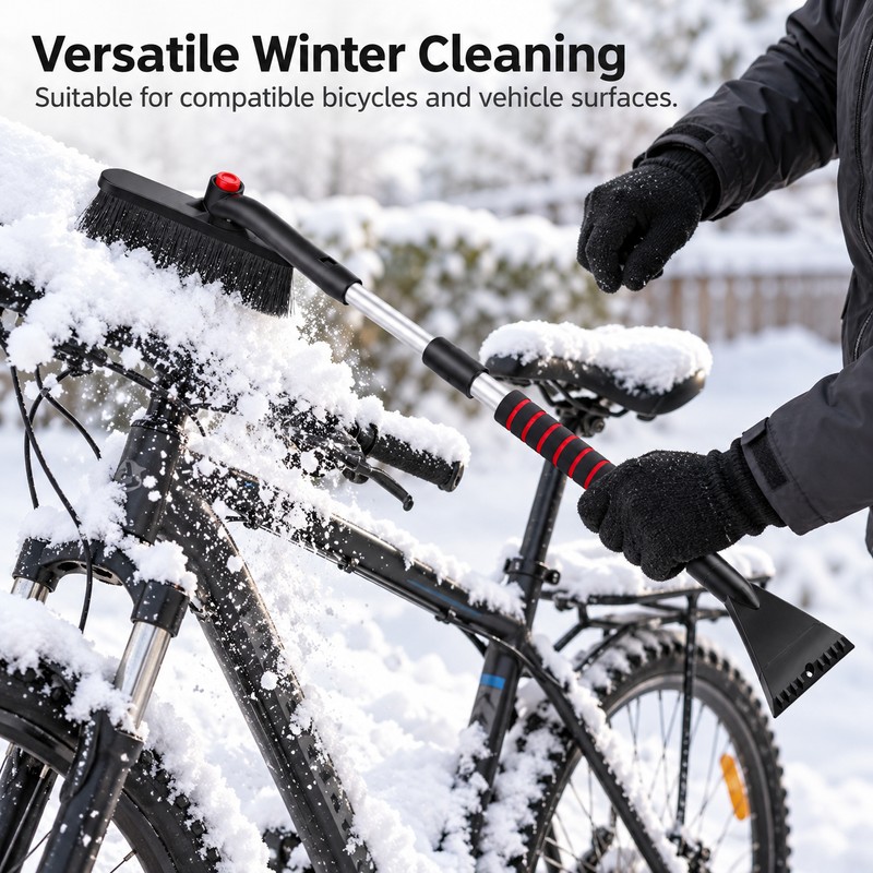 Extendable Car Snow Brush and Ice Scraper for Winter Windshield