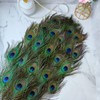 THARAHT 120pcs Peacock Feather Natural in Bulk 10-12 inch 25-30cm