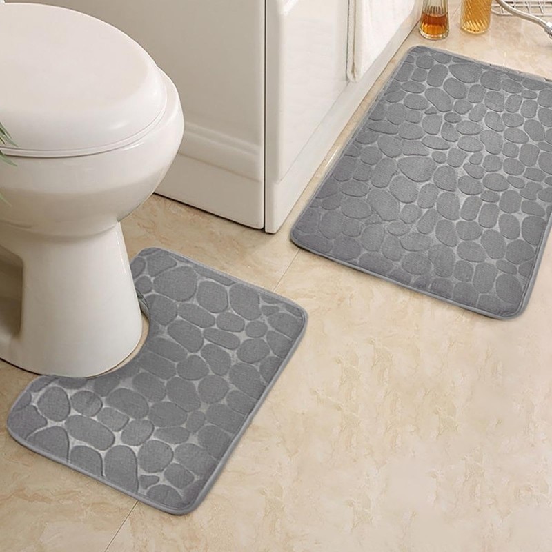Absorbent Bathroom Rug - Fluffy Quick Dry Set - Bathroom