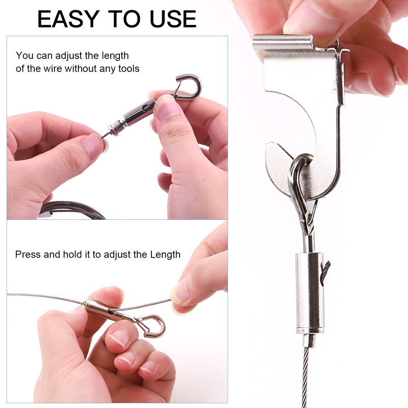 GLARKS 12Pcs 2 Inch Drop Ceiling Hooks with Hanging Wire