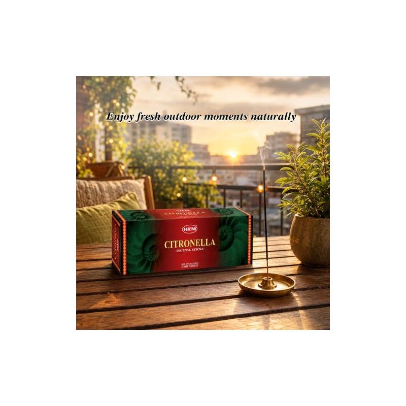 HEM Citronella Incense Sticks - 120 Count for Relaxation