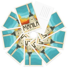 gaeaverse Manila Filipinas Postales de paisaje clásico 9 piezas/juego de tarjetas de felicitación para las ciudades del mundo de negocios, viajes del mundo, paisaje, decoración de postales