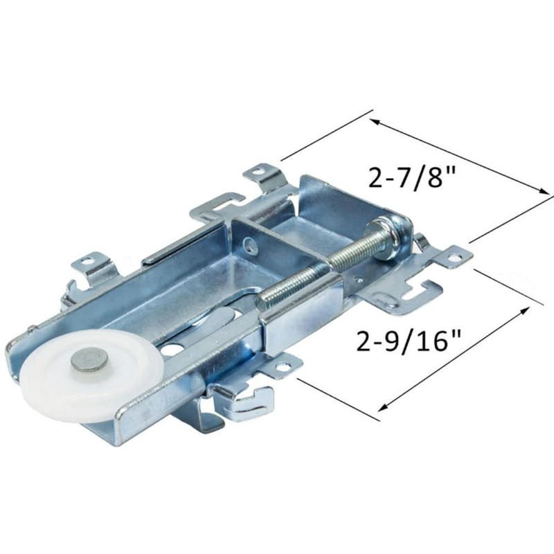 Steel-Framed Mirror Closet Door Roller Assembly - Convex 1-7/16" Wheels