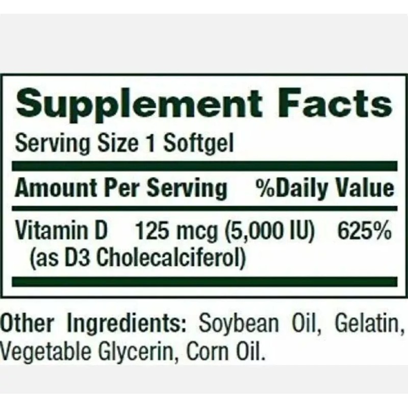 Nature’s Bounty Nature's Bounty Vitamin D3 125mcg 5000iu 400 Gels