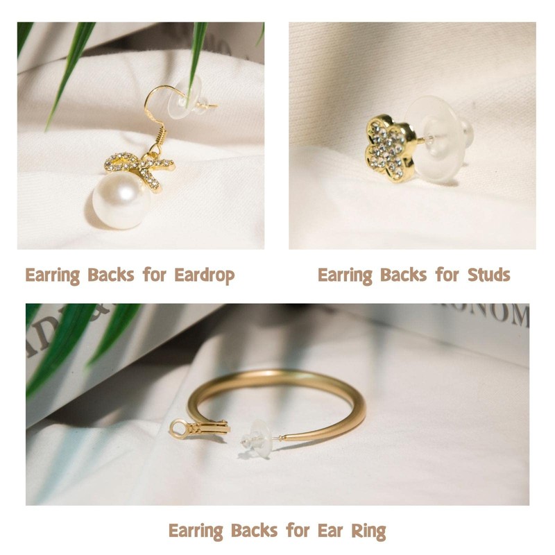 Earring Backs, Silicone Earring Backings, Clear Rubber Earring Safety Back
