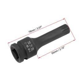 TA-VIGOR Impact Triple Square Spline Bit Socket, 1/2" Drive x M14 (14mm) Key Socket, Premium CR-MO Steel Bits, 78mm Length Bit for Impact Power Drills, Torque Wrench, Ratchet Wrench