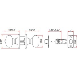 Design House 753038 Cambridge Universal Latch Privacy Door Knob, Adjustable Backset, Oil Rubbed Bronze Finish