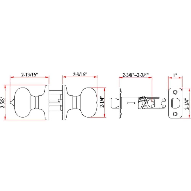 Design House 753038 Cambridge Universal Latch Privacy Door Knob, Adjustable