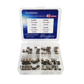 Dyruilanbo 4Values 40PCS Mini Fuses 0.2x0.79Inch Assortment Kit Fast-Blow Glass Fuses Kit 125V 5x20mm 1A 3A 5A 8A amp 125 Volt