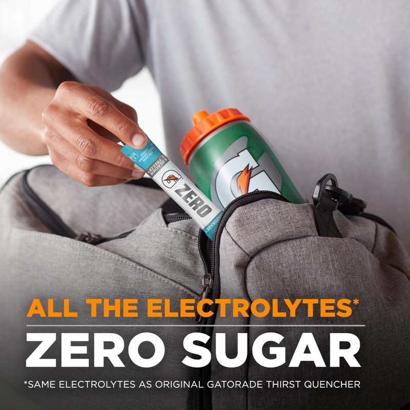 Gatorade G Zero Sports Drink Mix Powder Packets, Orange, Electrolyte