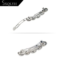 SXQLYH Pack of 2 French Hair Clips Women, Metal Clips, Barrette Hair Clip, Bun Hair Clip, Metal Hair Holder Clips, Minimalist Hair Clips, Decorative Hair Accessories (Silver Ball)