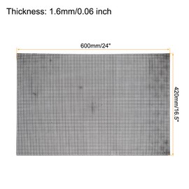 MECCANIXITY 6pcs 16.5"x24" Plastic Mesh Canvas Sheet 6 Count Needlepoint Blank Canvas for Embroidery Knit Crochet Acrylic Yarn Crafting, Black