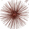 Homeroots 8" Red Spiked Iron Decorative Orb Tabletop Sculpture