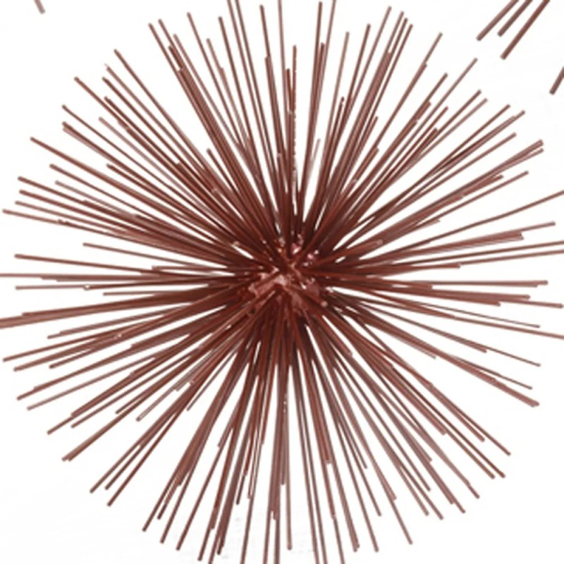 Homeroots 8" Red Spiked Iron Decorative Orb Tabletop Sculpture