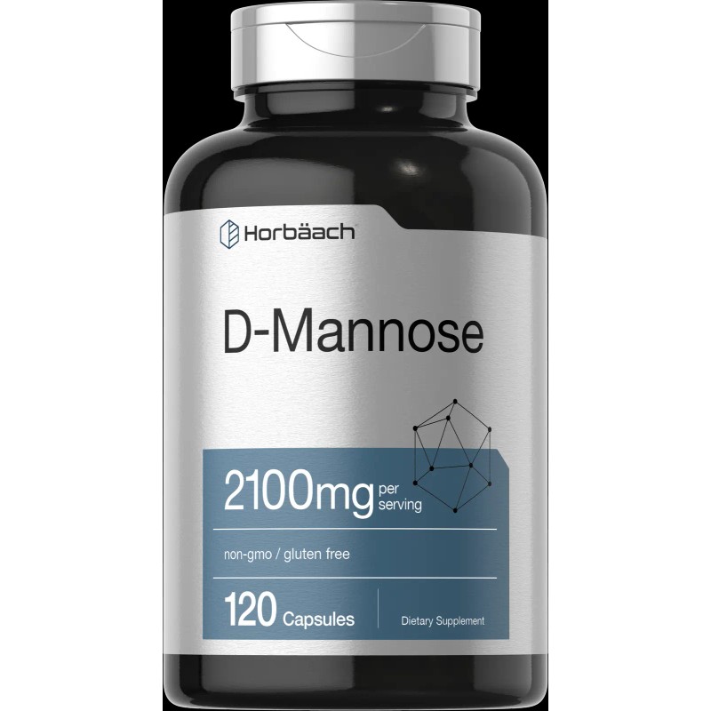 Horbäach D Mannose Capsules | 2100 mg | 120 Count