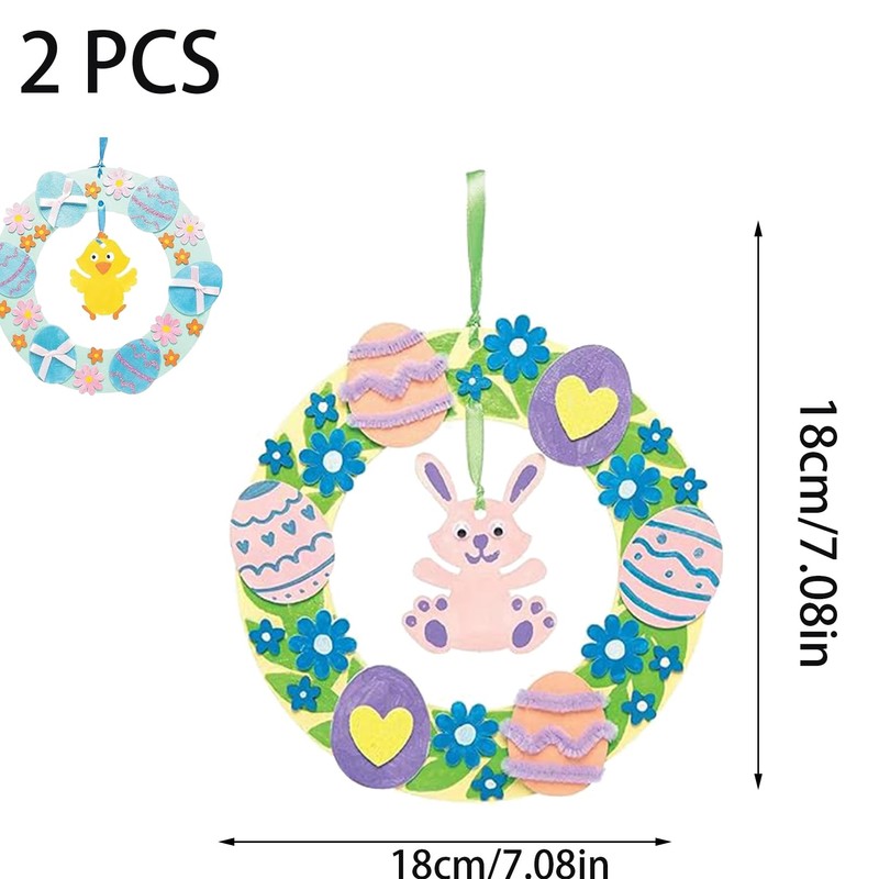Niwieoi 2 PCS Easter Wreath,Easter Craft,Easter Crafts for Toddlers,Easter Decorations