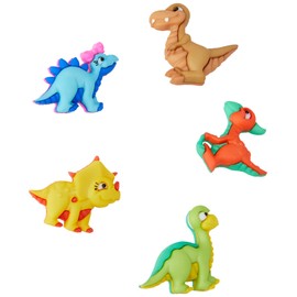 Dress it Up Button Dino Mite ~ 23 x 19-27 x 22 mm 5 pcs. Multicolour, 10x8x1 cm