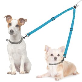 AUTOWT Double Dog Leash, No Tangle 360°Swivel Rotation Reflective Lead Attachment Adjustable Length Dual Two Dogs Lead Splitter, Comfortable Shock Absorbing Walking Training for 2 Dogs