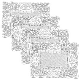 Heritage Lace Canterbury Classic Placemat, 14" x 19", White